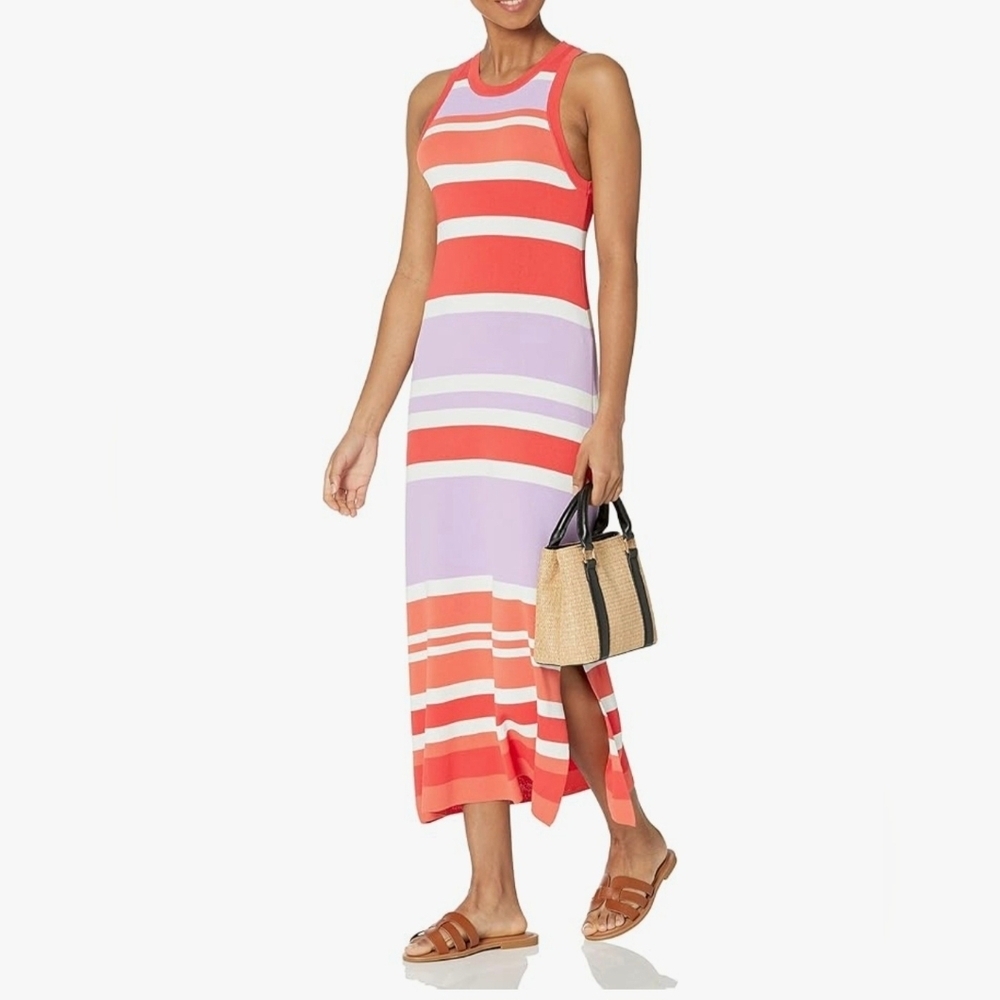 The Drop Gabriela High Neck Cut-in A-line Side-Slit Maxi Dress #1030 - Picture 7 of 8